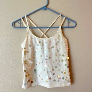 Vintage 90s y2k embellished sequined bedazzled cami tank